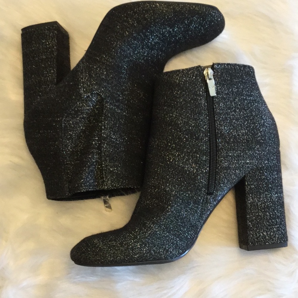 Marc Fisher Silver and Black Ankle Boots Size 10